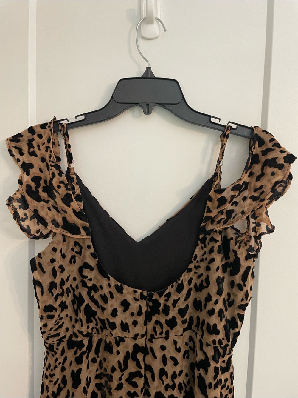 Altar'd State Brown and Black Leopard Maxi Dress with Ruffle Straps - Picture 5 of 9